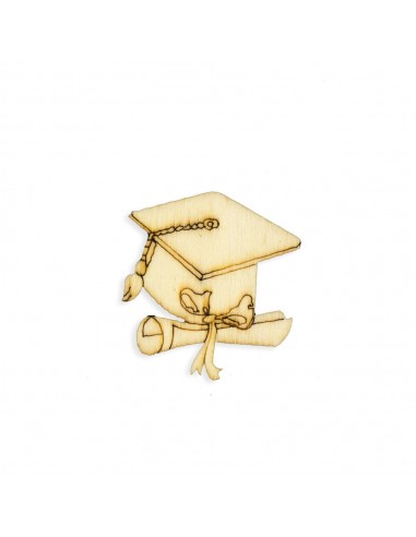 Formoso – Set 12 Ciondoli In Legno A Forma Di Cappello Da Laurea – Decorazione Per Bomboniere E Feste – CA106