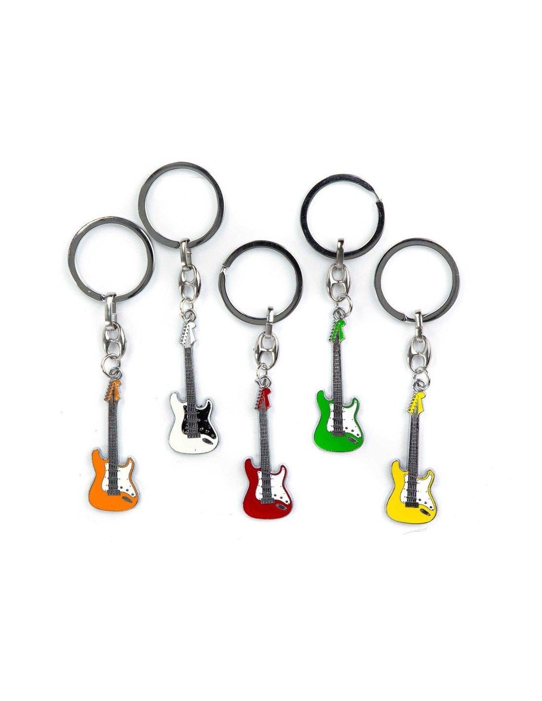 2 Portachiavi A Forma Di Chitarra In Metallo - Portachiavi Per Musicisti, Regalo Ideale Per Appassionati Di Musica - Foto 2