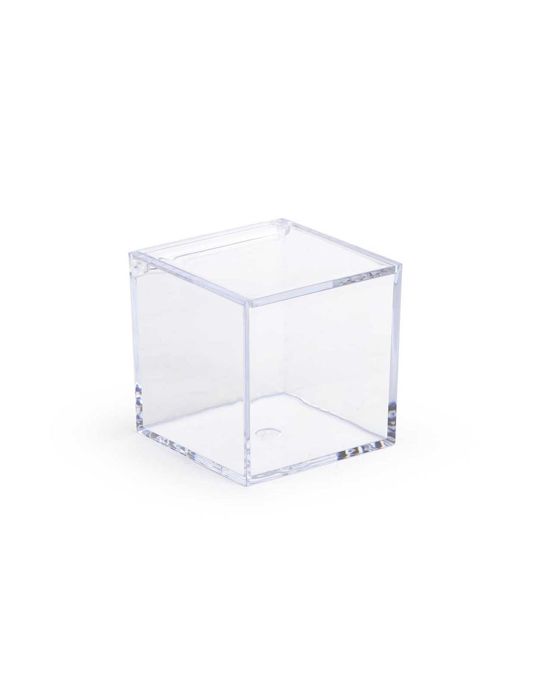 12 SCATOLE BOMBONIERE TRASPARENTI PLEXIGLASS CON DIVISORE 8 X 8 X 4 CM