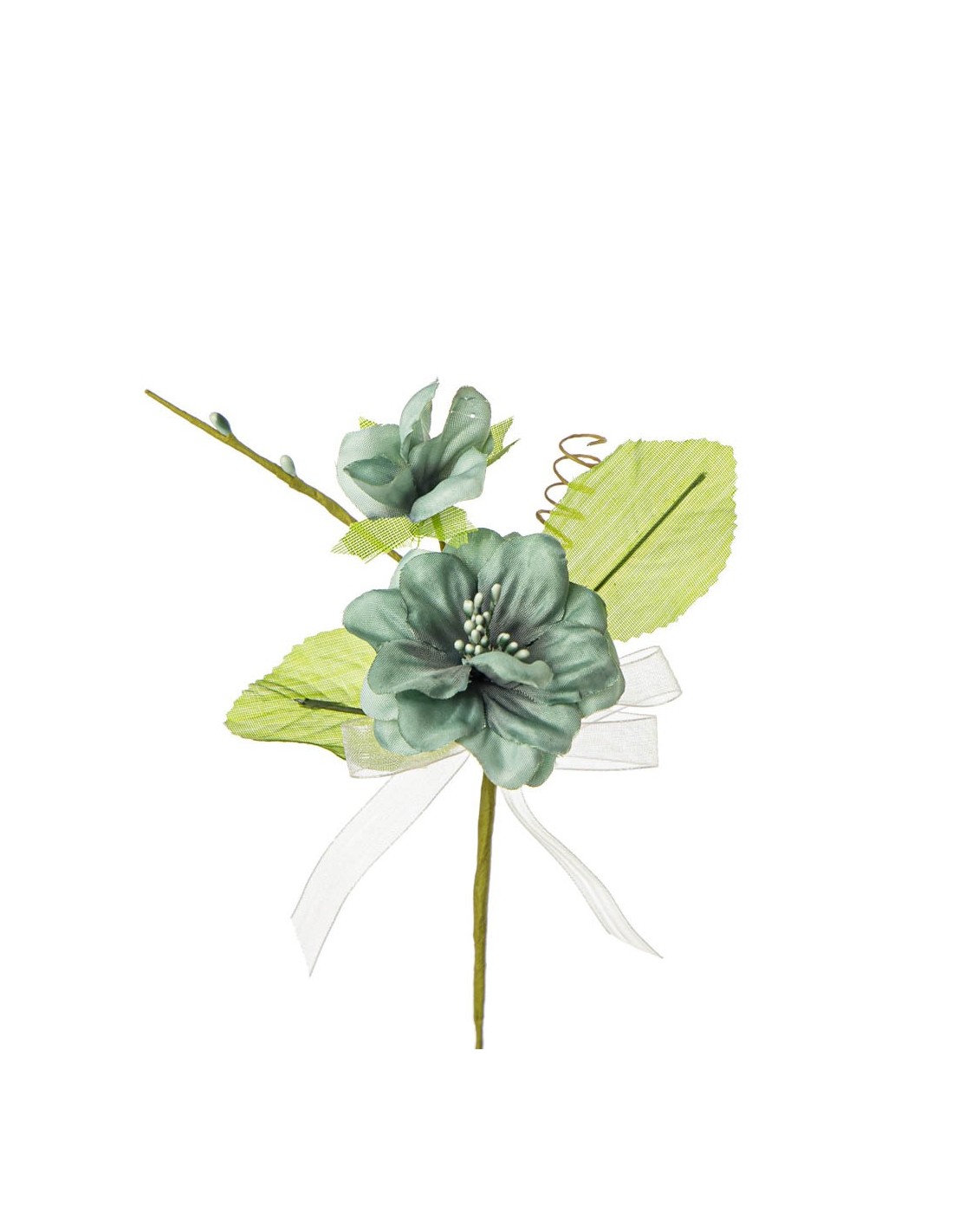 24 Pezzi Orsetti Di Tessuto Celeste Con Fiore LOVE, Decorazioni Per Bomboniere E Festività, 3 Cm