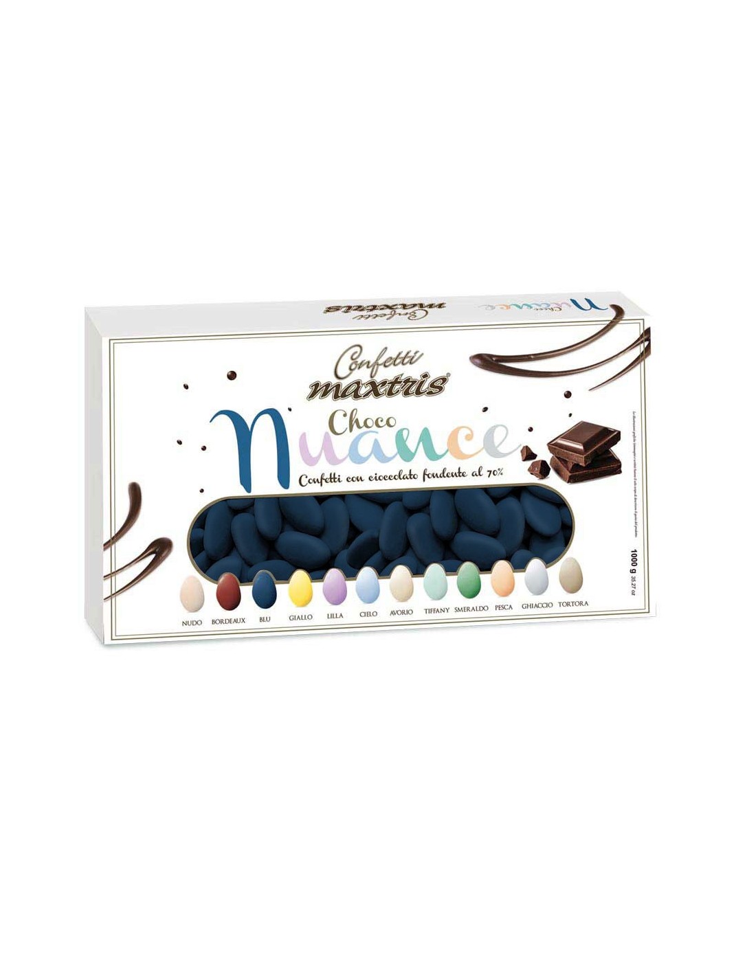 Confetti Maxtris by Italiana Confetti. Confetti Choco Nuance Blu