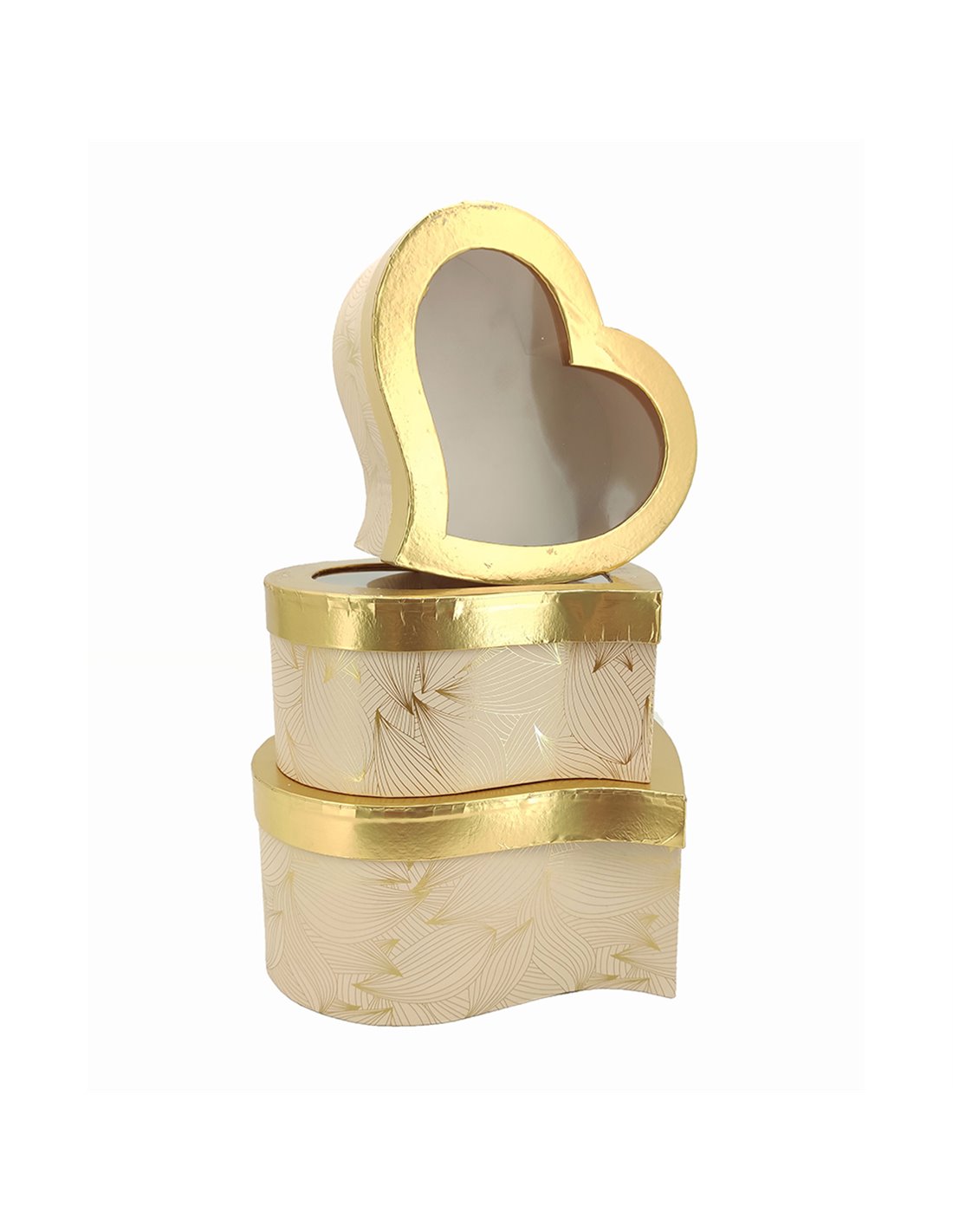 Articoli da Regalo. Scatola regalo a forma di cuore storto bianco e oro