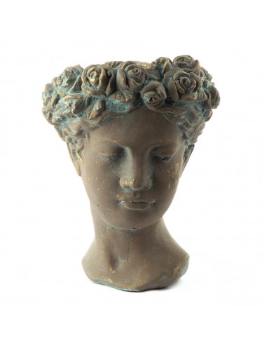 Statua decorativa Ancella testa porta vaso da giardino in cemento h Statua decorativa Ancella testa porta vaso da giardino in cemento h