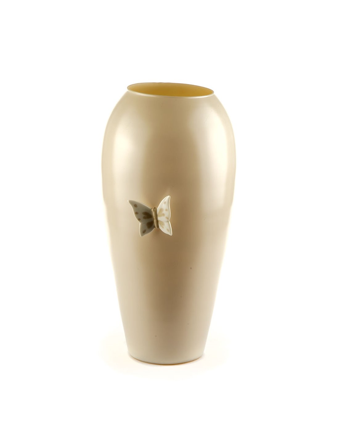 Vaso Vetro Colorato Butterfly Piccolo Beige H 37 cm