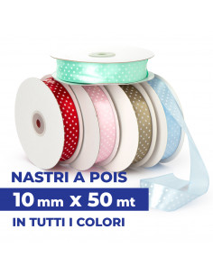 Nastro Doppio Raso Pois 25 mm 2