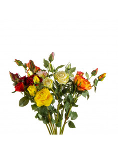 Fiore Rosa Artificiale 3 Boccioli Assortiti | H 68 Cm 2