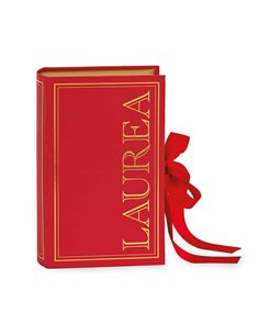 Scatolina Portaconfetti Grande Libro Laurea Rosso con Inserto Removibile 2