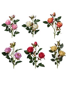 Fiore Artificiale Ramo Rosa Colori Assortiti 2