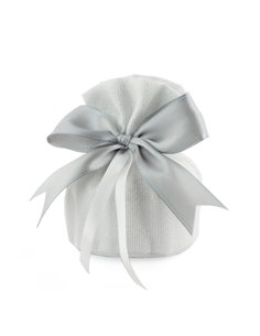 Sacchetto Bomboniera Con Scatola Lurex Argento (10 PZ) 2