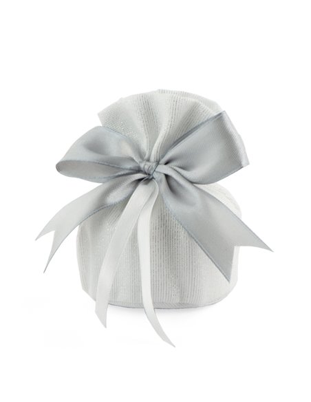Sacchetto Bomboniera Con Scatola Lurex Argento (10 PZ)