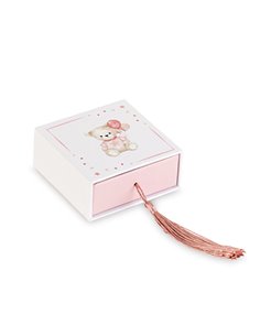 Scatolina Portaconfetti Con Inserti Orsetto Rosa 7X7 H 3 Cm (6 PZ) 2