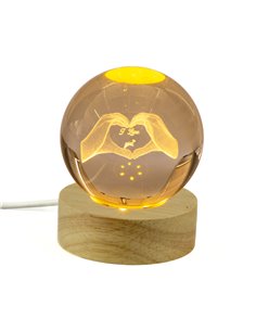 Sfera Led Mani Cuore Love Con Scatola  2