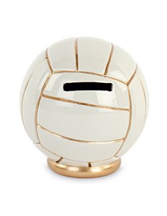 Salvadanaio Palla Di Pallavolo Bianco-Oro  2