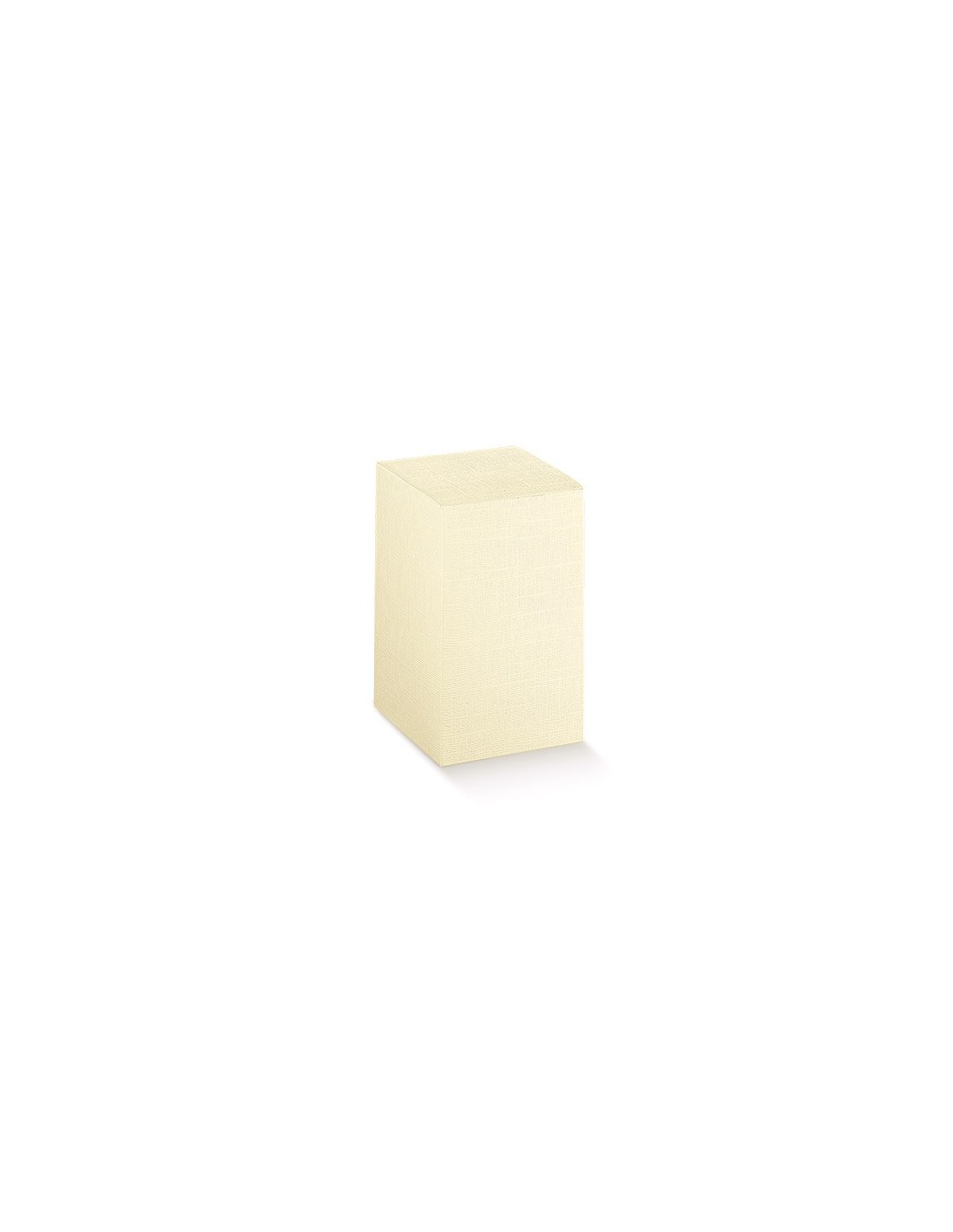 Set Da 20 Scatole Portaconfetti In Finto Seta Avorio | Pieghevoli 12x12x25 Cm Per Bomboniere E Regali