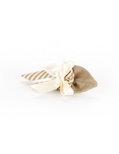 Cono Portaconfetti Jeans Righe Bianche e Beige Piccolo (10 pezzi)